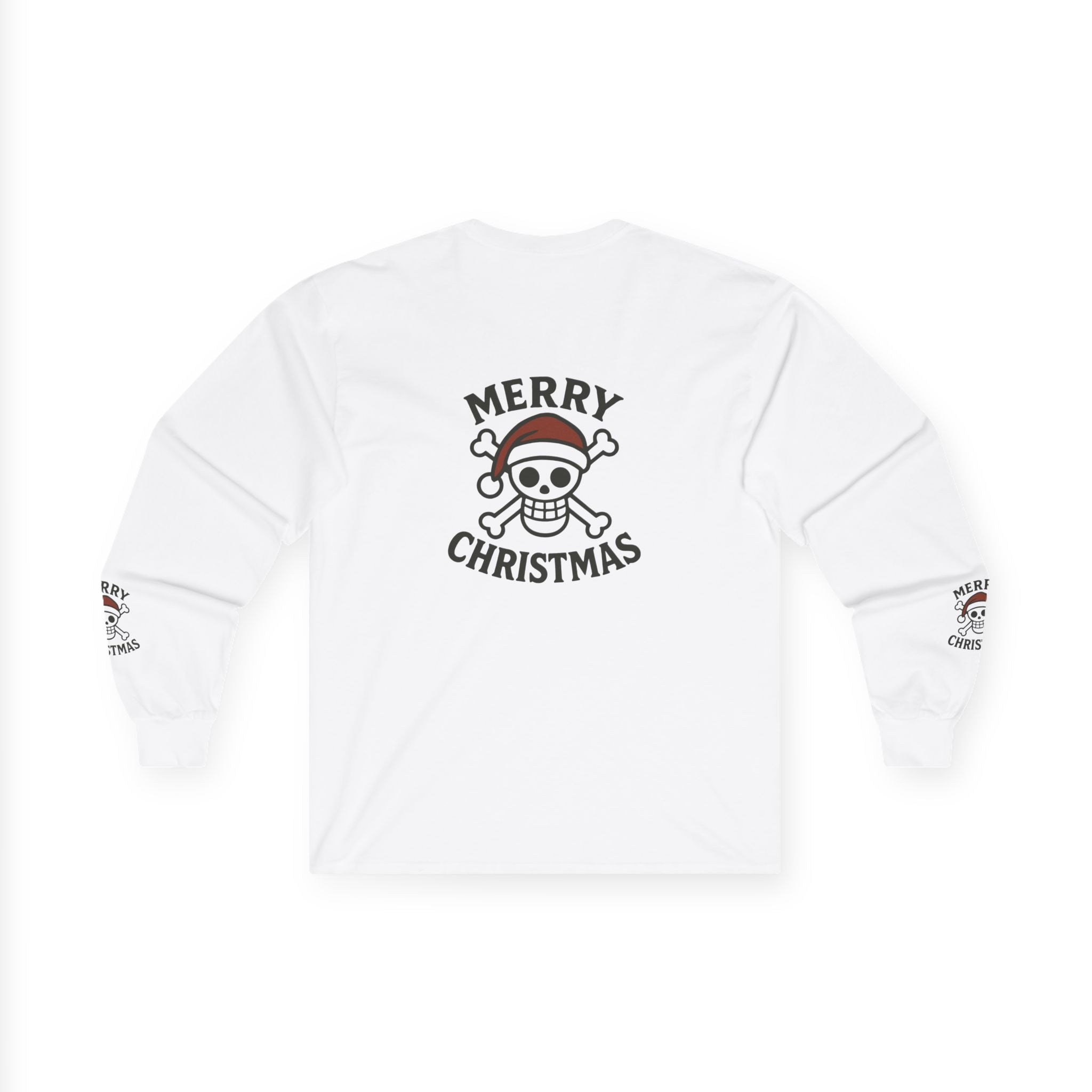 Christmas Long Sleeve Tee - Merry Christmas and Santa Claus Design